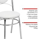 Ver imagem 7 de Conjunto 6 Cadeiras para Cozinha Cromado/Branco