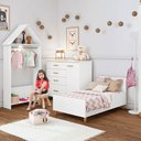 Ver imagem 3 de Estante Casinha Infantil Organizadora Com Cabideiro Milka M08 Branco - Mpozenato