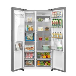 Geladeira Side By Side 570l Dispenser Água e Gelo Inverter Cor Inox Midea Mdrs761myd462 - 220v - 3 Geladeira Side By Side 570l Dispenser Água e Gelo Inverter Cor Inox Midea Mdrs761myd462 - 220v - 3