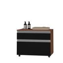 Ver imagem 2 de Armário de Banheiro com Rodinhas Multifuncional Safira 60 Cm:preto