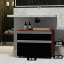 Ver imagem 4 de Armário de Banheiro com Rodinhas Multifuncional Safira 60 Cm:preto