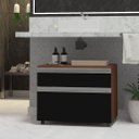 Ver imagem 1 de Armário de Banheiro com Rodinhas Multifuncional Safira 60 Cm:preto