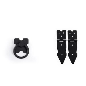 Kit 8 Dobradiças L116 + 5 Puxadores Argola Preto