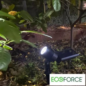 Kit 2 Luminárias Espeto Spot Solar Branco Frio Ecoforce