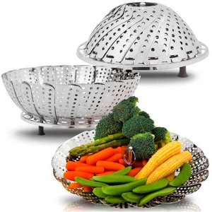 Cesto Cozimento a Vapor De Legumes e Verduras De Inox