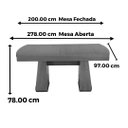 Ver imagem 7 de Mesa Jantar Extensível Ilhabela Nacional Móveis Retangular 200cm (largura) Base e Tampo Madeira Am
