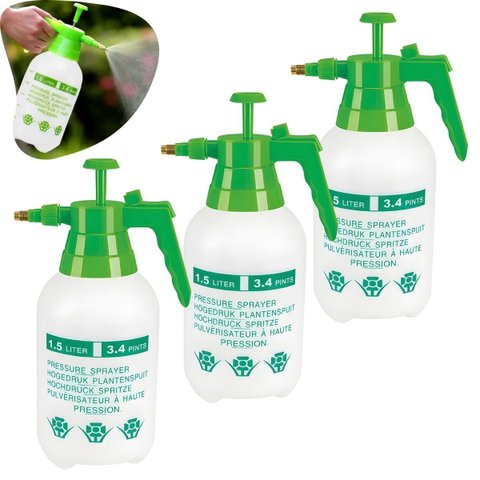 Kit 3 Pulverizador Borrifador Pressão 1.5l Bomba Multiuso Profissional