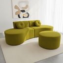 Ver imagem 1 de Sofá Modular Orgânico Monterrey 260cm + Puff Suede Amarelo