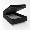 Ver imagem 3 de Cama Box Baú Viuvo + Colchão Smart Espuma D20 - 128x188x56cm - Preto