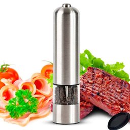 Moedor De Sal Grosso Pimenta Do Reino e Temperos De Inox Elétrico - 12 Moedor De Sal Grosso Pimenta Do Reino e Temperos De Inox Elétrico - 12