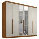 Ver imagem 1 de Guarda Roupa Casal 6 Portas com Espelho Monumento 272 cm Cinamomo Areia Zanz
