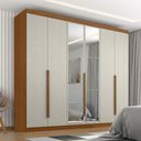 Ver imagem 6 de Guarda Roupa Casal 6 Portas com Espelho Monumento 272 cm Cinamomo Areia Zanz