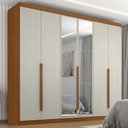 Ver imagem 2 de Guarda Roupa Casal 6 Portas com Espelho Monumento 272 cm Cinamomo Areia Zanz