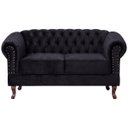 Ver imagem 3 de Namoradeira Chesterfield Duque 2 Lugares em Veludo:Veludo Pretro
