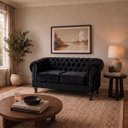 Ver imagem 2 de Namoradeira Chesterfield Duque 2 Lugares em Veludo:Veludo Pretro