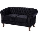 Ver imagem 1 de Namoradeira Chesterfield Duque 2 Lugares em Veludo:Veludo Pretro