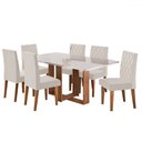 Ver imagem 2 de Mesa de Jantar 6 Lugares Afrodite Mel/blonde/veludo Pastel - Viero Móveis