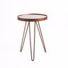 Mesa Lateral Cobre Pés De Ferro Tampo Com Espelho - 60 Cm Altura - 5