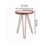 Mesa Lateral Cobre Pés De Ferro Tampo Com Espelho - 60 Cm Altura - 8