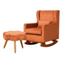 Ver imagem 1 de Poltrona C/ Puff Balanço Amamentação Aurora Veludo Terracota - Lm Decor