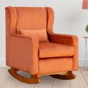 Ver imagem 2 de Poltrona C/ Puff Balanço Amamentação Aurora Veludo Terracota - Lm Decor