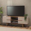 Ver imagem 2 de Rack para TV Vila com Pés Usinados - Cinamomo Off White - Madetec