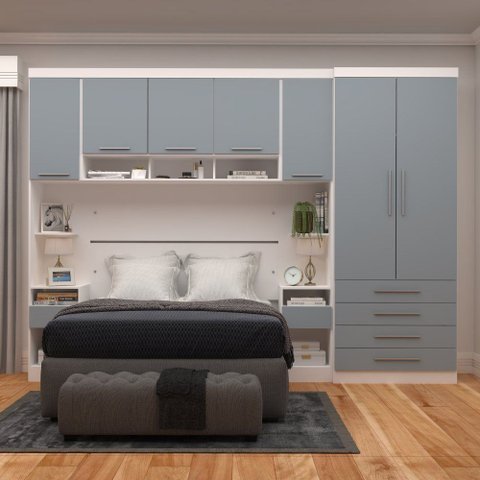 Guarda-roupa Modulado Casal 313cm 7 Portas 6 Gavetas Alpes Luciane