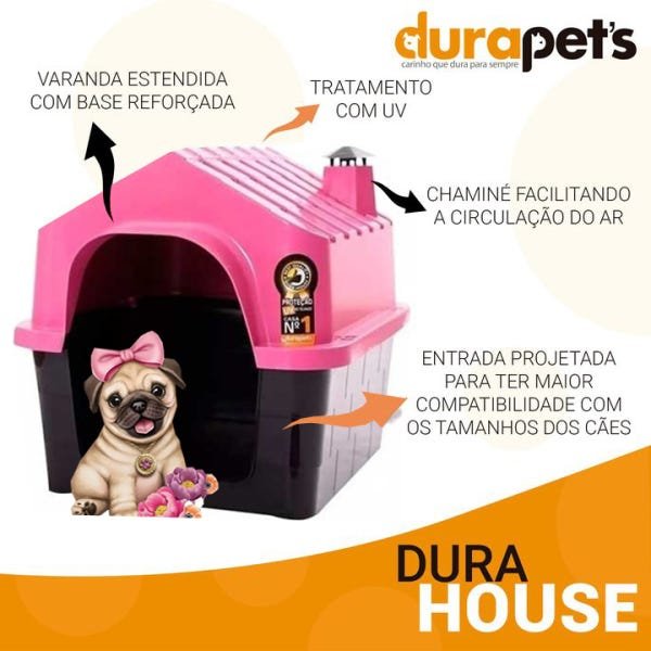 Casa Casinha Para Cachorro/cães Pequenas Desmontável Nº1:Rosa - 2