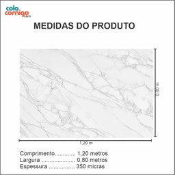 Adesivo Piso Box Mármore Calacata Antiderrapante Colacomigo 1,20 X 0,80 Metros - 3