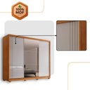 Ver imagem 3 de Guarda Roupa Casal Connor Mdf 3 Portas 4 Gavetas com Espelho e Pés Moderna Mobília