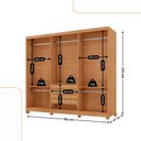 Ver imagem 4 de Guarda Roupa Casal Connor Mdf 3 Portas 4 Gavetas com Espelho e Pés Moderna Mobília