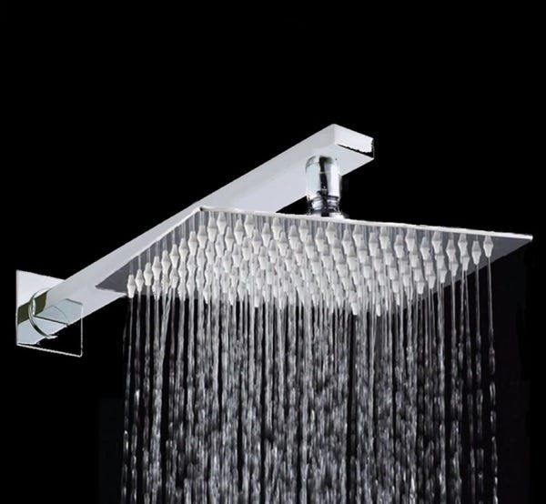 Ducha Inox Quadrada Slim 30x 30cm Braço 38cm e Acabamento - 2