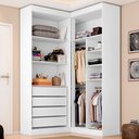 Ver imagem 2 de Guarda-Roupa Closet Modulado Casal sem Portas Canto em L com 4 Gavetas e 3 Cabideiros Versatille Yescasa