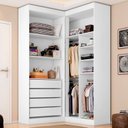Ver imagem 1 de Guarda-Roupa Closet Modulado Casal sem Portas Canto em L com 4 Gavetas e 3 Cabideiros Versatille