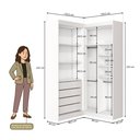 Ver imagem 3 de Guarda-Roupa Closet Modulado Casal sem Portas Canto em L com 4 Gavetas e 3 Cabideiros Versatille Yescasa