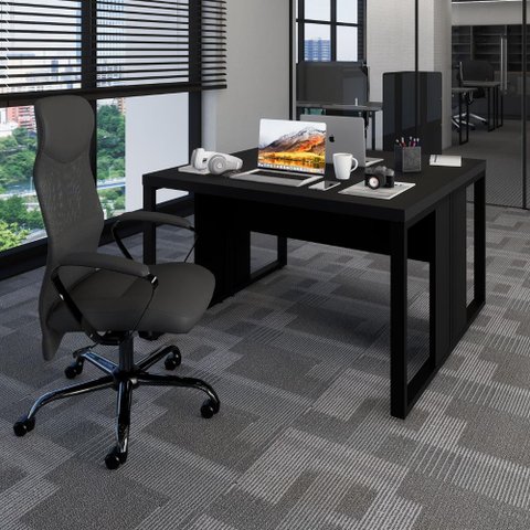 Plataforma de Trabalho 2 Pessoas 1,20m X 1,20m Pés Metal F5 Cor:preto