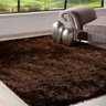 Tapete Peludo Shaggy Luxo 240x200cm Marrom Casen - 1