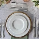 Ver imagem 5 de Jogo 6 Pratos de Jantar Rasos Porcelana Branco 27cm Maria Augusta Tramontina Aba Larga