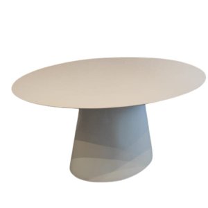 Mesa de Jantar Cone Oval 160x90cm Laqueada - Branco