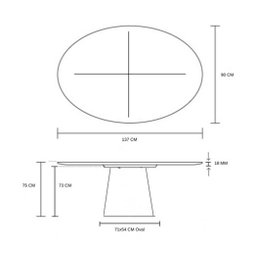 Mesa de Jantar Cone Oval 160x90cm Laqueada - Branco - 2