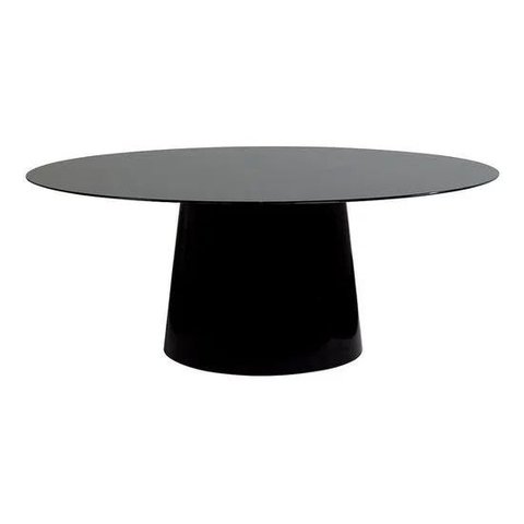 Mesa de Jantar Cone Oval 198x122cm Laqueada - Preto