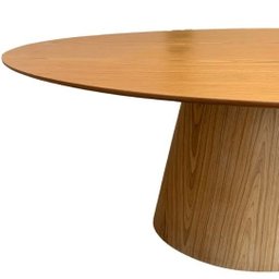 Mesa de Jantar Cone Oval 198x122cm Tampo Madeira Freijó Base Madeira Freijó - Marrom - 2