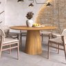 Mesa de Jantar Redonda 150cm Scandi 8 Lugares Cor Mel Lamina Natural de Madeira - 4