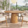 Mesa de Jantar Redonda 150cm Scandi 8 Lugares Cor Mel Lamina Natural de Madeira - 2