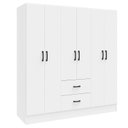 Ver imagem 2 de Guarda-Roupa Infantil 6 Portas 2 Gavetas 8 Prateleiras 1 Cabideiro Califórnia Branco