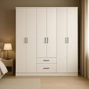 Ver imagem 7 de Guarda-Roupa Infantil 6 Portas 2 Gavetas 8 Prateleiras 1 Cabideiro Califórnia Branco