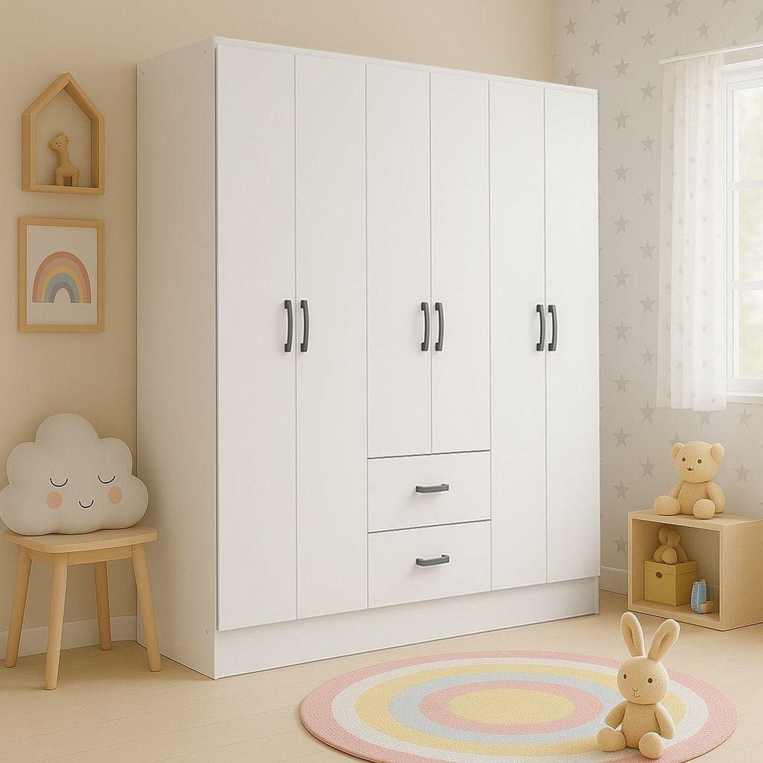 Guarda-roupa Infantil 6 Portas 2 Gavetas 8 Prateleiras 1 Cabideiro Califórnia é boa?