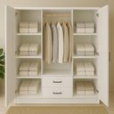 Ver imagem 4 de Guarda-Roupa Infantil 6 Portas 2 Gavetas 8 Prateleiras 1 Cabideiro Califórnia Branco