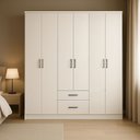 Ver imagem 7 de Guarda-roupa Infantil 6 Portas 2 Gavetas 8 Prateleiras 1 Cabideiro Califórnia