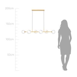 Pendente Orbit 6 Esferas Dourado 109x26,5x16cm - 6